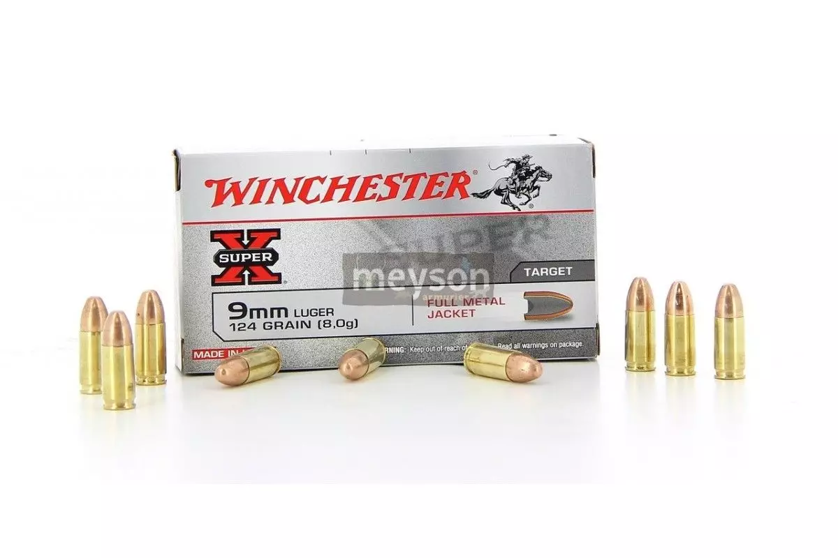 Munitions Winchester Cal.9mm Luger 124grain 8G X50 