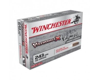 Munitions Winchester Varmint X calibre 243 Win - 58 grs 