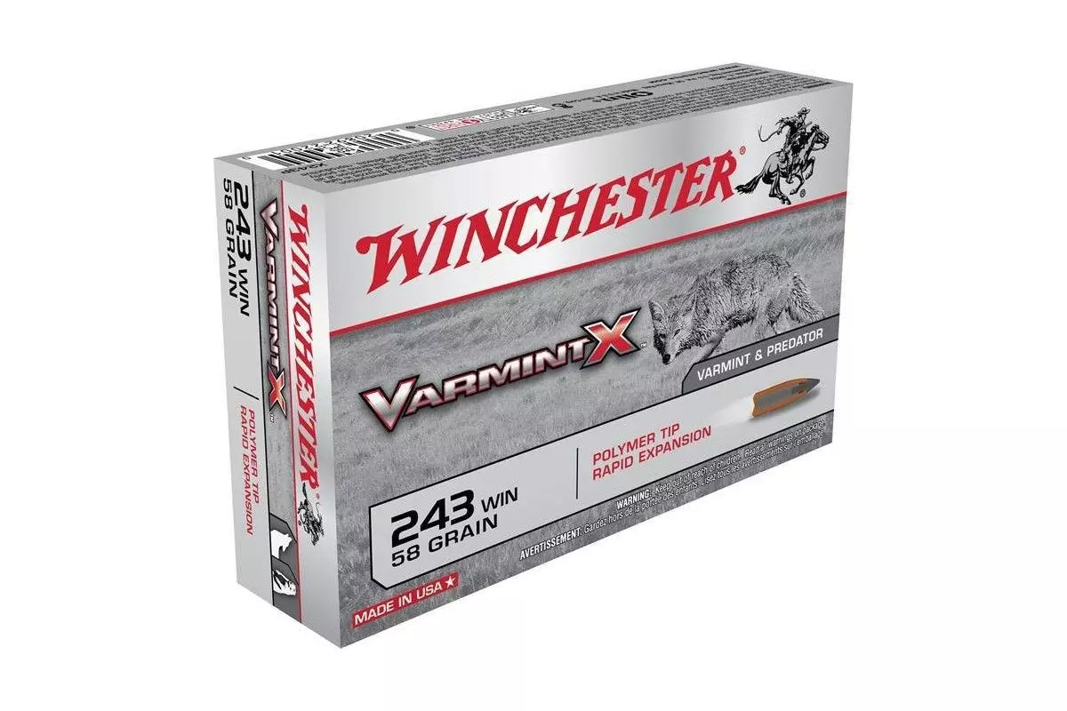 Munitions Winchester Varmint X calibre 243 Win - 58 grs 