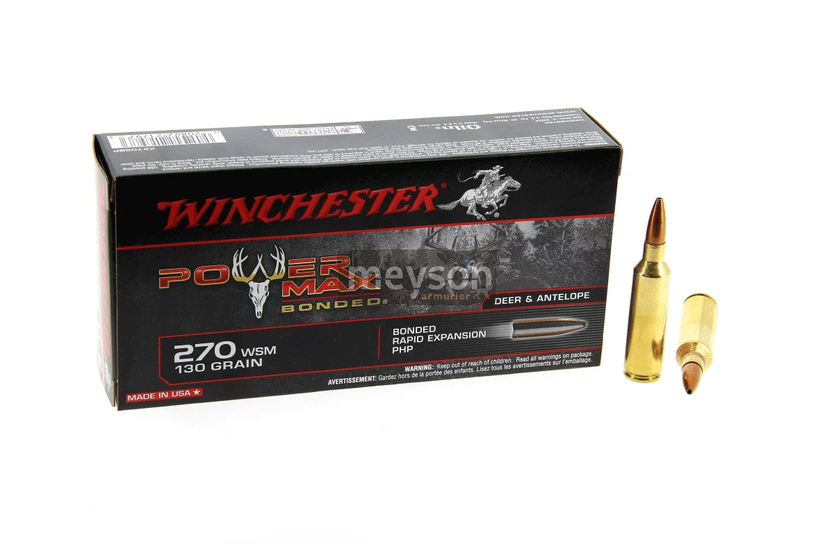 Munitions Winchester Power Max Bonded 270 WSM 130 Gr 