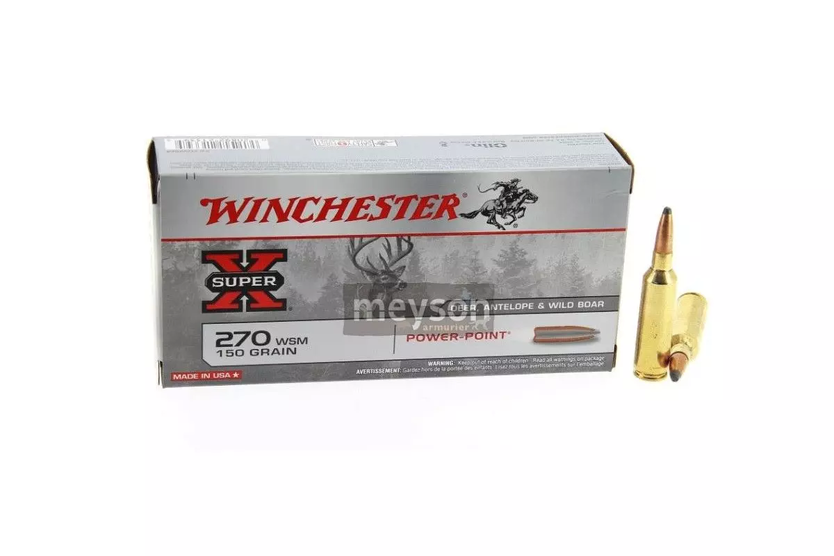 Munitions Winchester 270 WSM Power-Point 150 