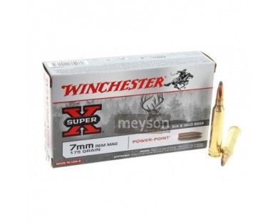 Munitions Winchester 7mm Rem Mag Power-Point 175 