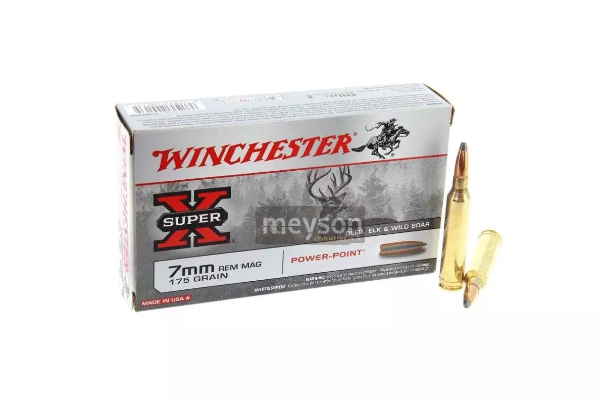Munitions Winchester 7mm Rem Mag Power-Point 175 