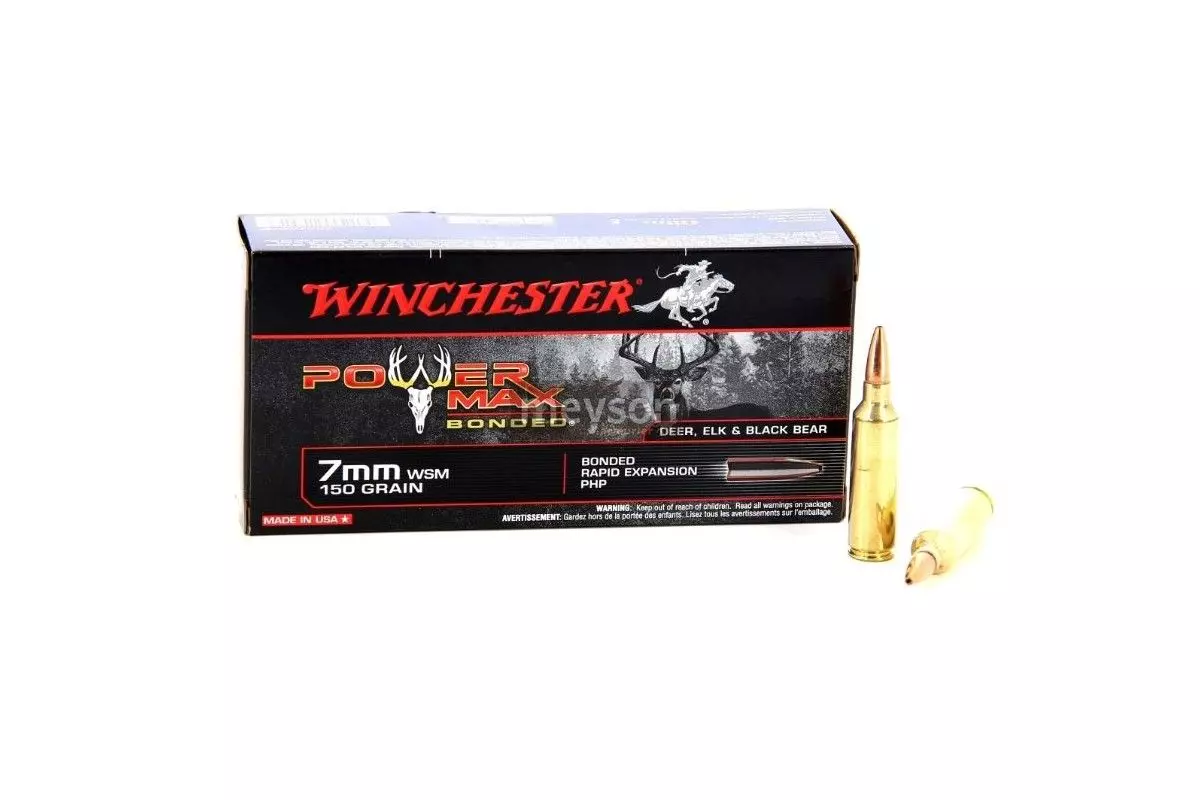 Munititions Winchester Power Max Bonded 7mm WSM Rem 150 Gr 