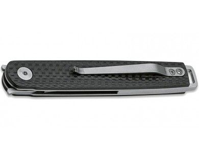 Couteau LRF Carbone - Lame 78mm - Manche fibre de carbone - Clip Böker 