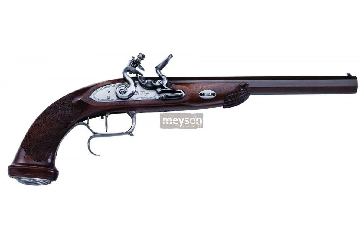 Pistolet Le Page à silex Canon lisse Calibre 45 Poudre Noire Pistolet Le Page à silex Canon lisse Calibre 45 Poudre Noire