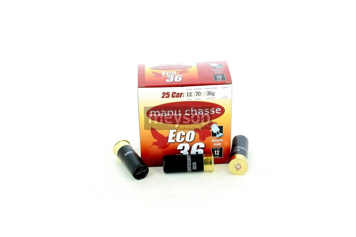 250 Cartouches de chasse MANUCHASSE ECO 36 Calibre 12 250 Cartouches de chasse MANUCHASSE ECO 36 Calibre 12
