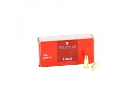 Munitions Fiocchi FMJ calibre 9x19 mm 123 grs boîte de 50 