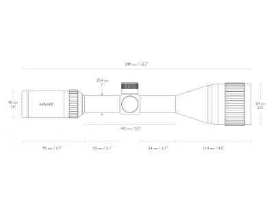 Lunette de tir Hawke VANTAGE 4-12x50AO mil dot centre 