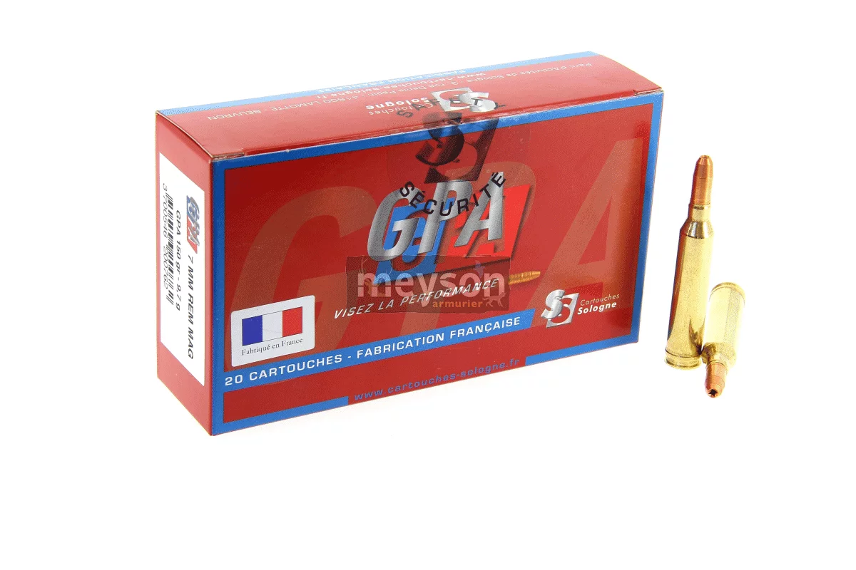 Munitions calibre 7mm Rem Mag Sologne GPA 