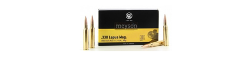 Munitions de chasse calibre 338 Lapua Magnum